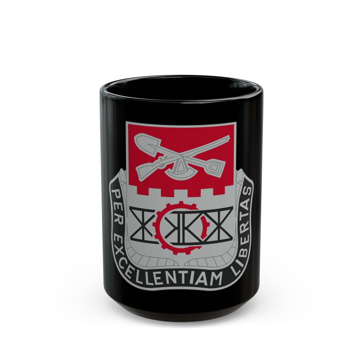 206 Engineer Battalion (U.S. Army) Black Coffee Mug-15oz-The Sticker Space