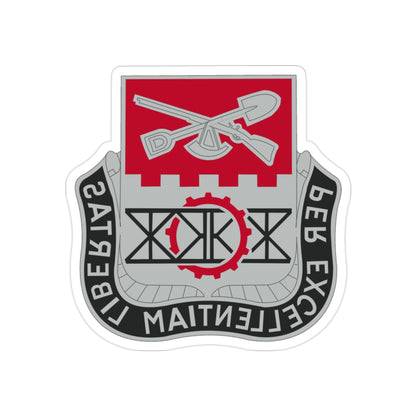 206 Engineer Battalion (U.S. Army) REVERSE PRINT Transparent STICKER-2" × 2"-The Sticker Space