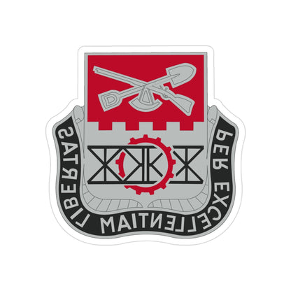 206 Engineer Battalion (U.S. Army) REVERSE PRINT Transparent STICKER-3" × 3"-The Sticker Space