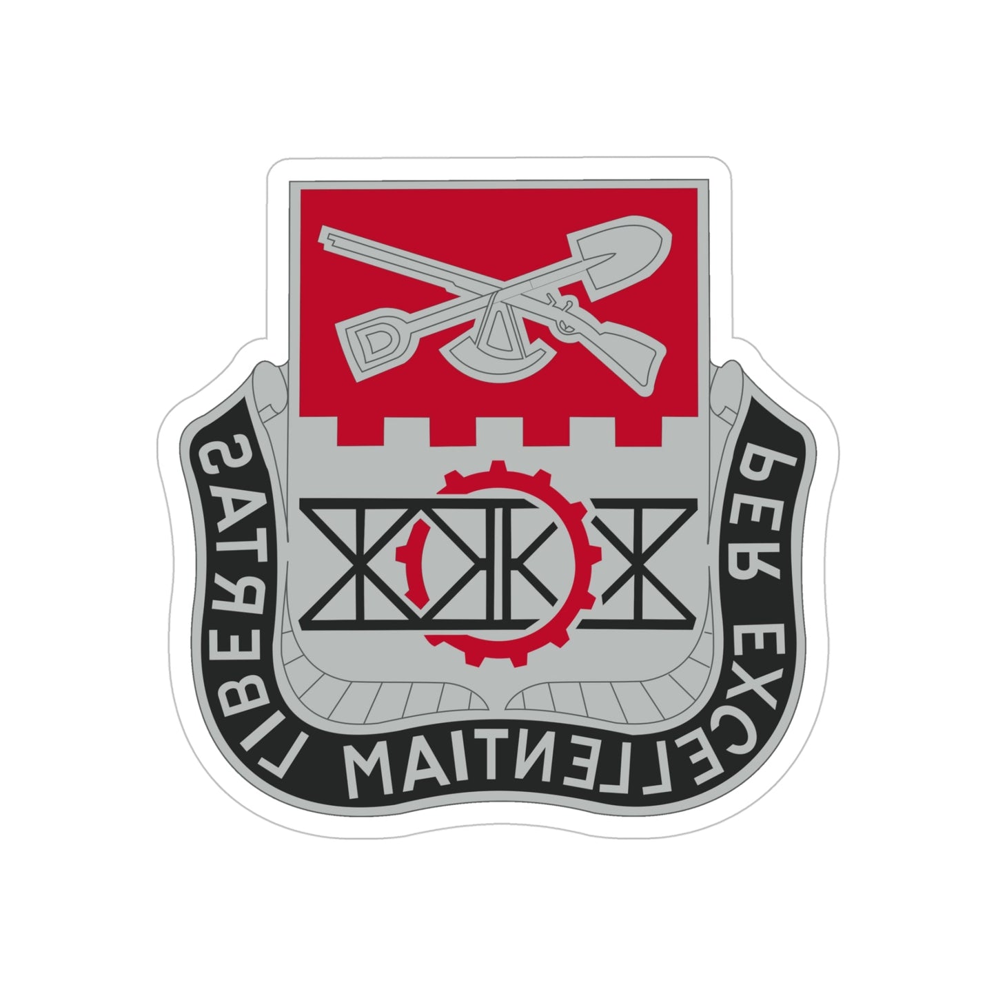 206 Engineer Battalion (U.S. Army) REVERSE PRINT Transparent STICKER-5" × 5"-The Sticker Space