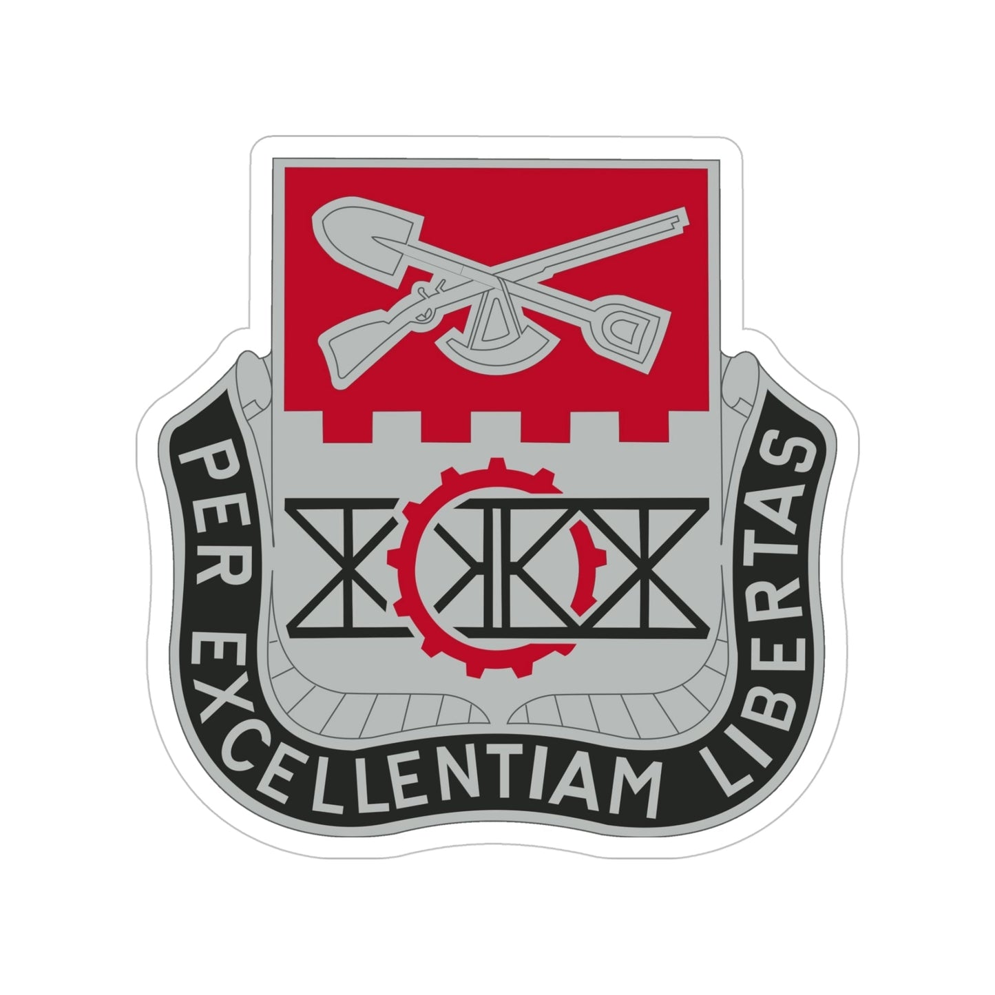 206 Engineer Battalion (U.S. Army) Transparent STICKER Die-Cut Vinyl Decal-5 Inch-The Sticker Space