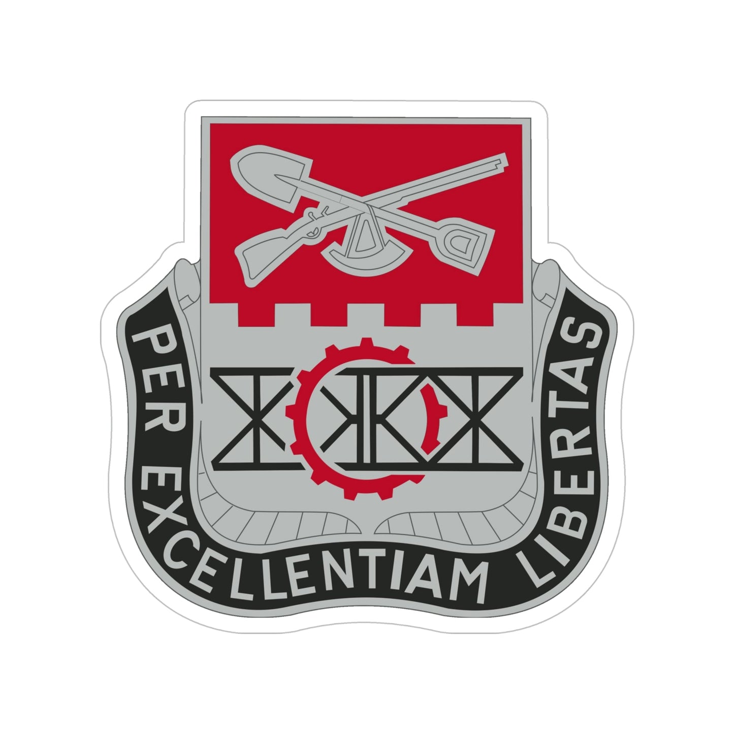 206 Engineer Battalion (U.S. Army) Transparent STICKER Die-Cut Vinyl Decal-6 Inch-The Sticker Space