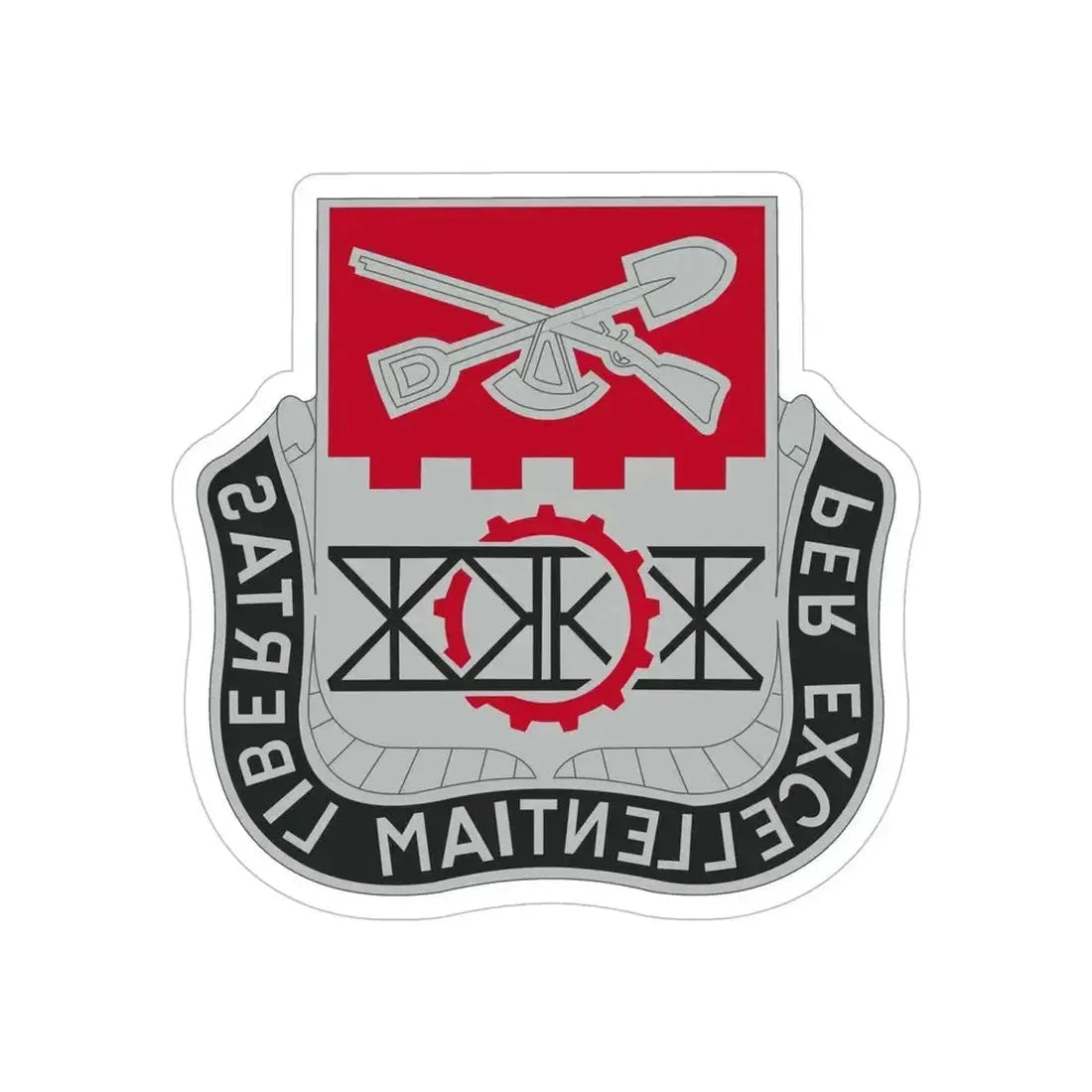 206 Engineer Battalion (U.S. Army) REVERSE PRINT Transparent Die-Cut STICKER 6 Inch Die-Cut Transparent - The Sticker Space