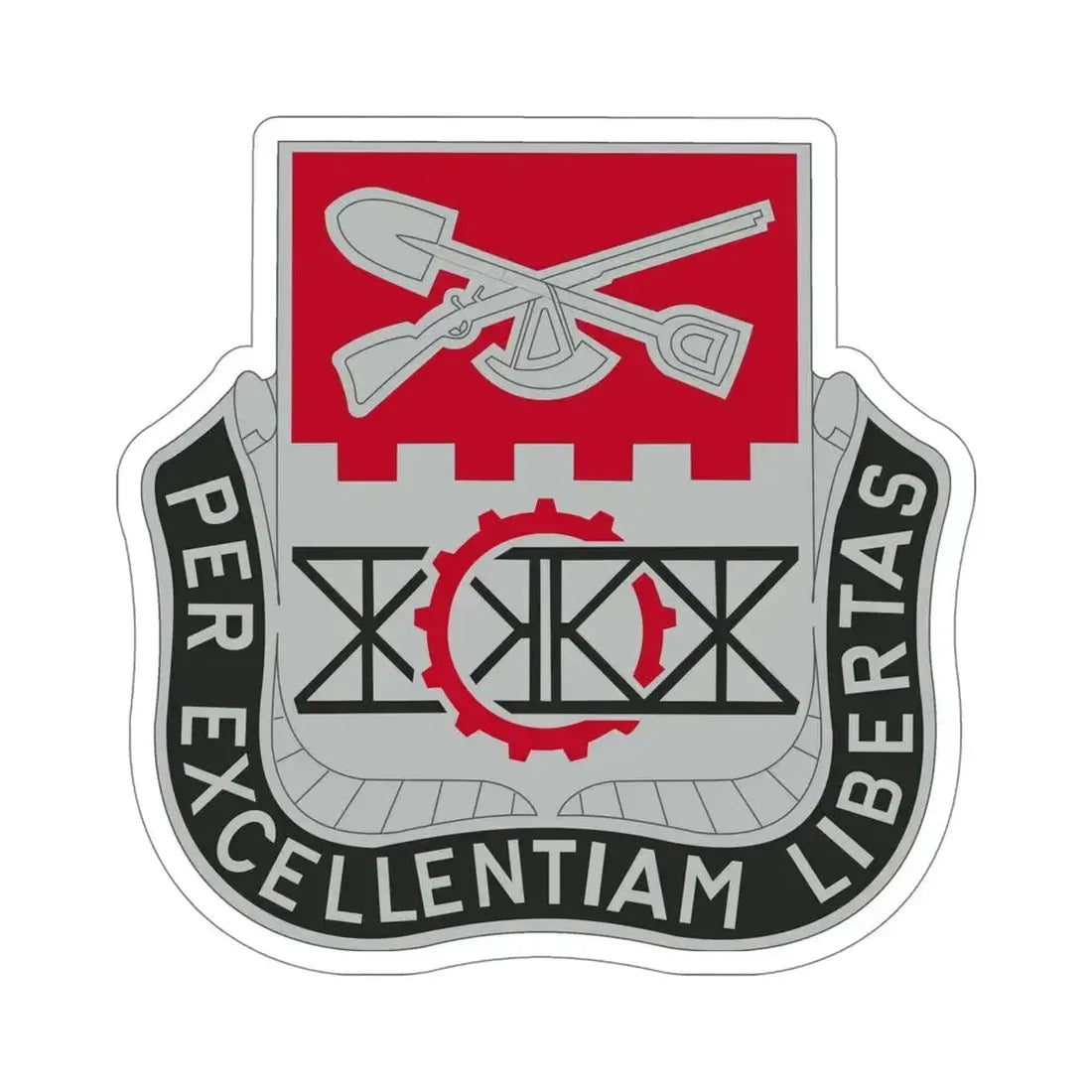 206 Engineer Battalion (U.S. Army) STICKER Vinyl Die-Cut Decal 5 Inch - The Sticker Space