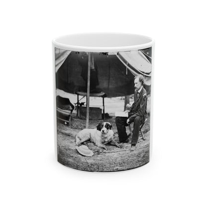 The Peninsula, Va. Lt. George A. Custer With Dog (U.S. Civil War) White Coffee Mug