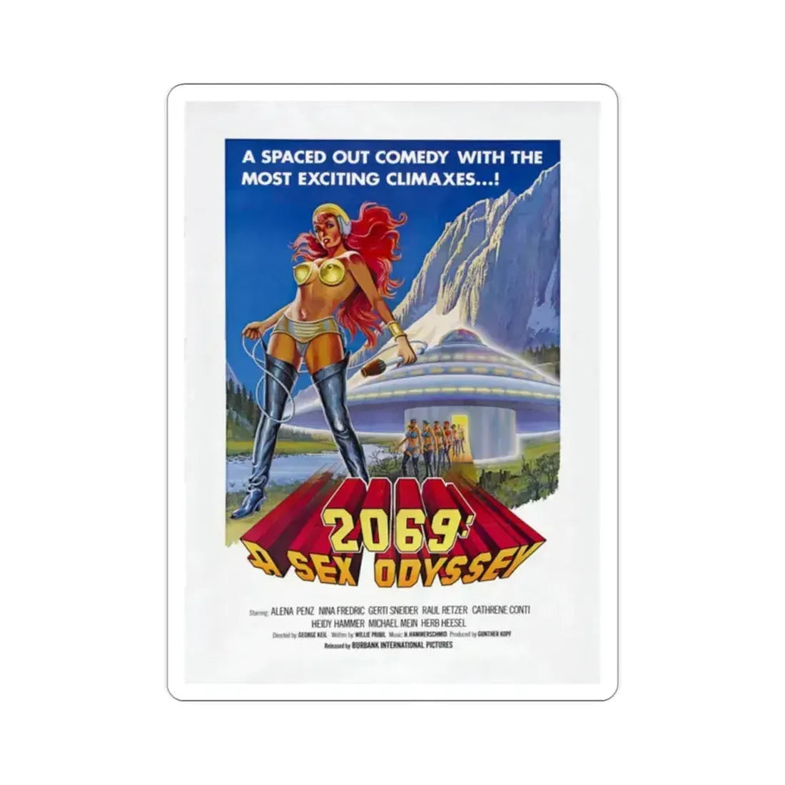 2069 A Sex Odyssey 1977 Movie Poster STICKER Vinyl Die-Cut Decal 2 Inch - The Sticker Space