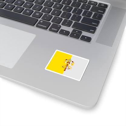 Flag of the State of the Church 1870 Porta Pia (Vatican City) STICKER Vinyl Kiss-Cut Decal