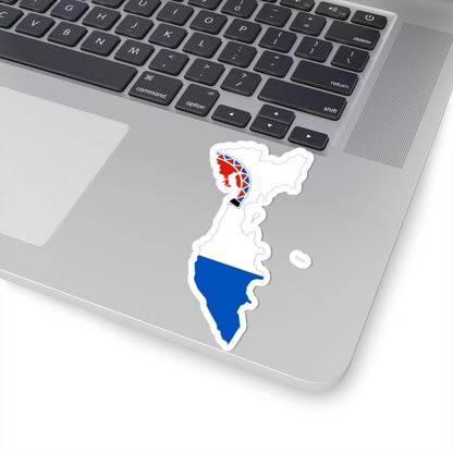 Flag-map of Kamchatka Krai (Russia) STICKER Vinyl Kiss-Cut Decal