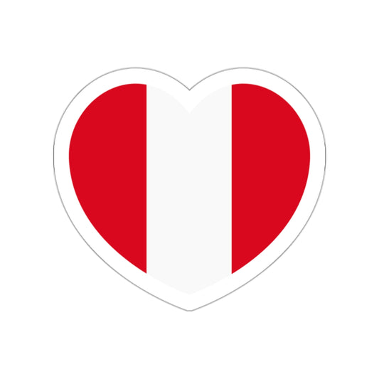 Heart Flag of Peru - STICKER Vinyl Die-Cut Decal