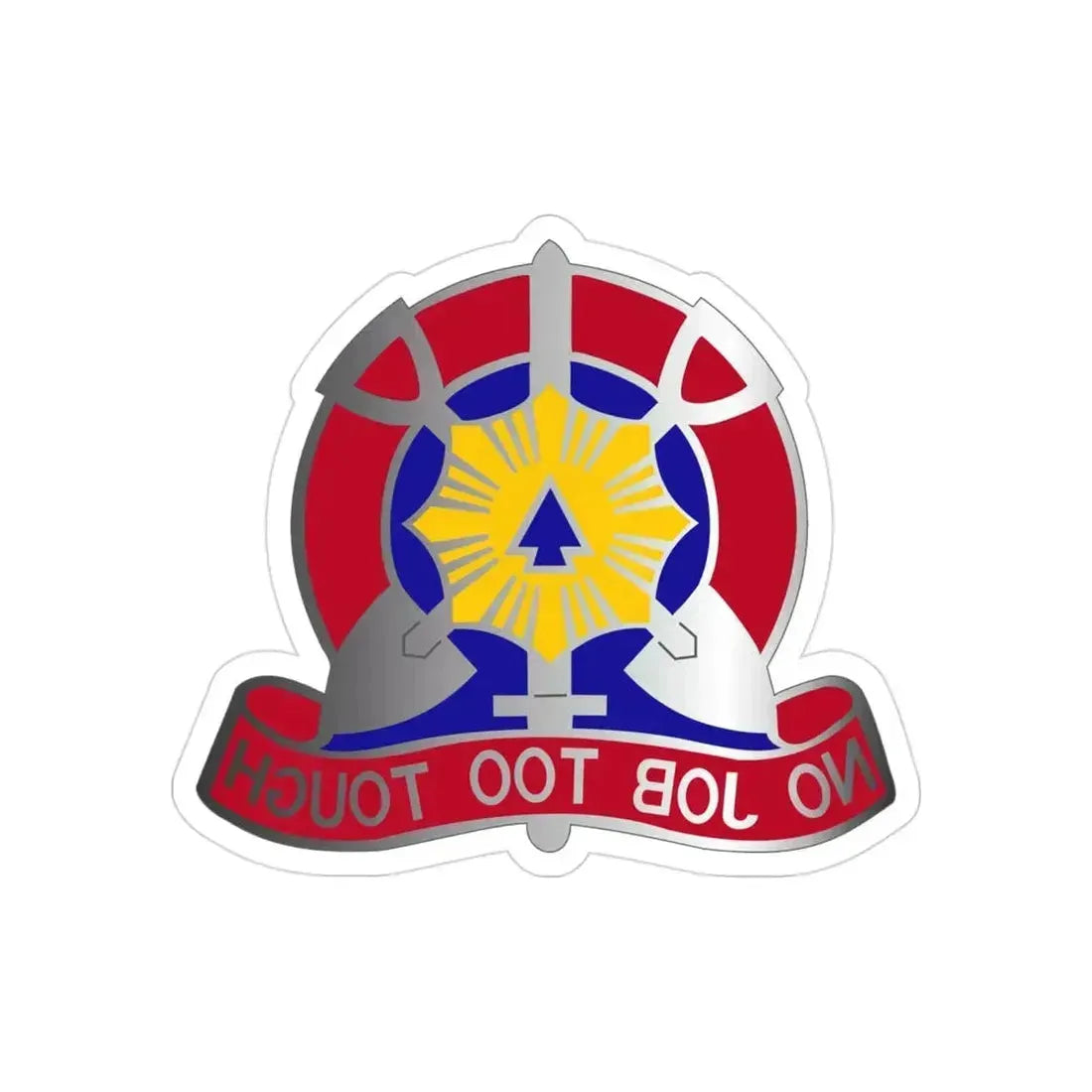 207 Engineer Battalion (U.S. Army) REVERSE PRINT Transparent Die-Cut STICKER 3 Inch Die-Cut Transparent - The Sticker Space
