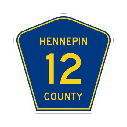 Hennepin County 12 (Minnesota) (Road Sign) STICKER Vinyl Kiss-Cut Decal