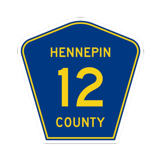 Hennepin County 12 (Minnesota) (Road Sign) STICKER Vinyl Kiss-Cut Decal