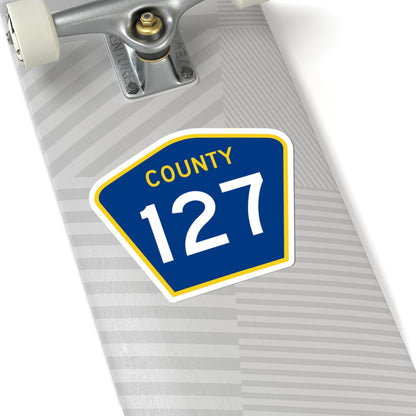 County 127 MN (Minnesota) (Road Sign) STICKER Vinyl Kiss-Cut Decal