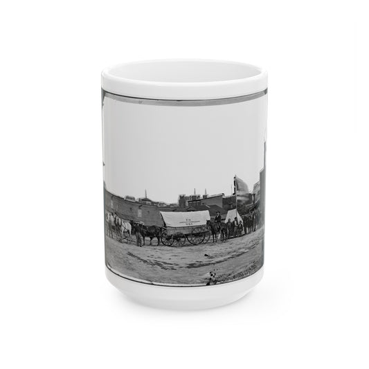 Washington, D.C. Field Relief Wagons And Workers Of U.S. Sanitary Commission (U.S. Civil War) White Coffee Mug