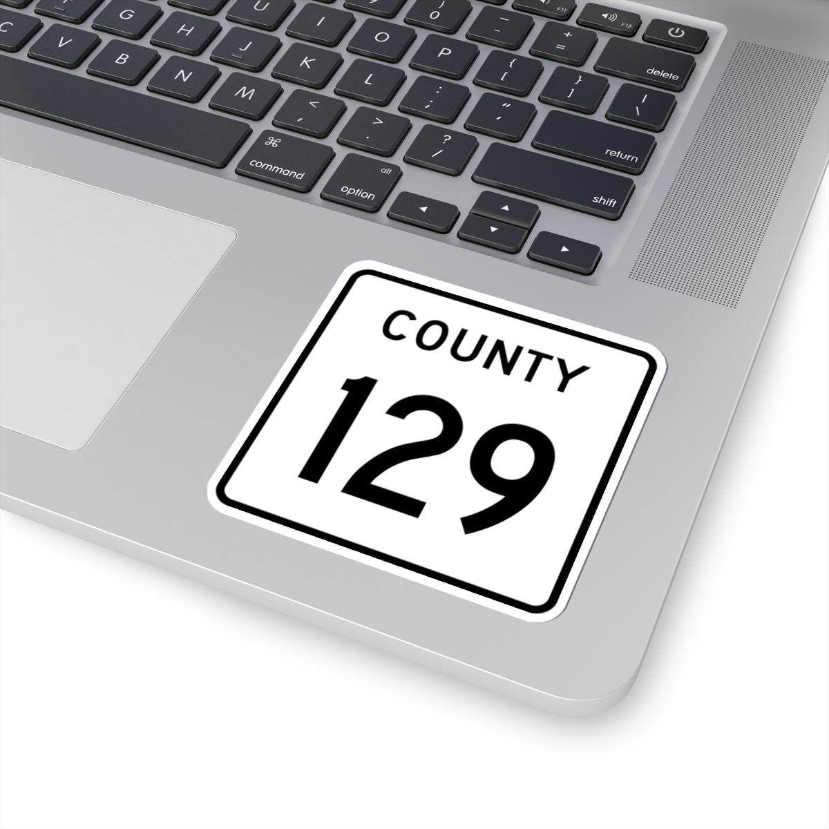 County 129 square (Minnesota) (Road Sign) STICKER Vinyl Kiss-Cut Decal