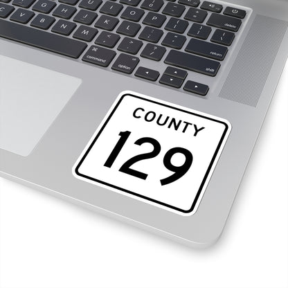 County 129 square (Minnesota) (Road Sign) STICKER Vinyl Kiss-Cut Decal
