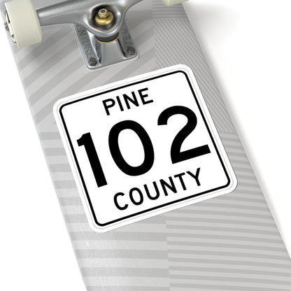 Pine County Route 102 MN (Minnesota) (Road Sign) STICKER Vinyl Kiss-Cut Decal
