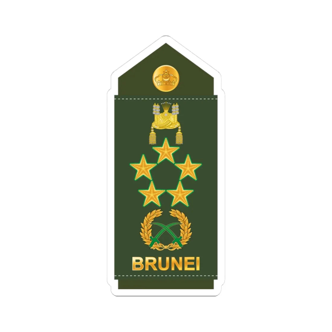 20.RBrLF FM (Brunei) (Military Rank) STICKER Vinyl Kiss-Cut Decal 3 Inch White - The Sticker Space