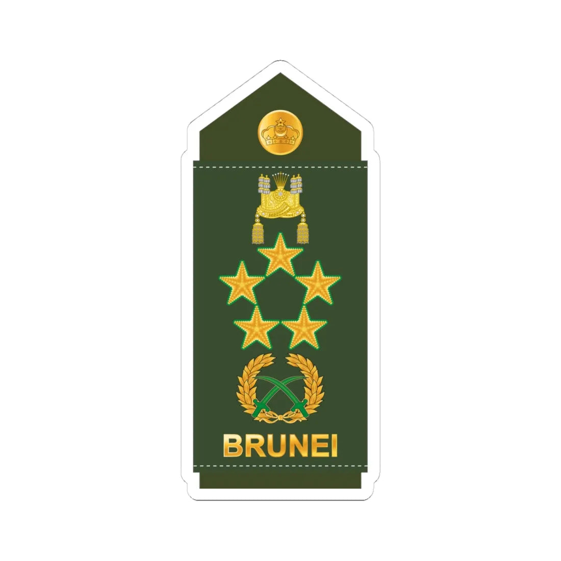 20.RBrLF FM (Brunei) (Military Rank) STICKER Vinyl Kiss-Cut Decal 4 Inch White - The Sticker Space