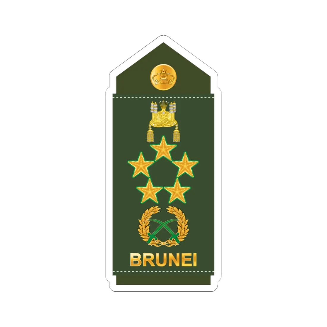 20.RBrLF FM (Brunei) (Military Rank) STICKER Vinyl Kiss-Cut Decal 6 Inch White - The Sticker Space
