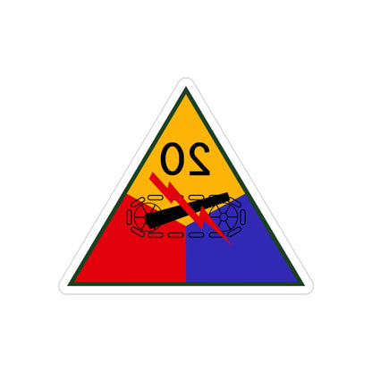 20th Armored Division (U.S. Army) REVERSE PRINT Transparent STICKER-5" × 5"-The Sticker Space