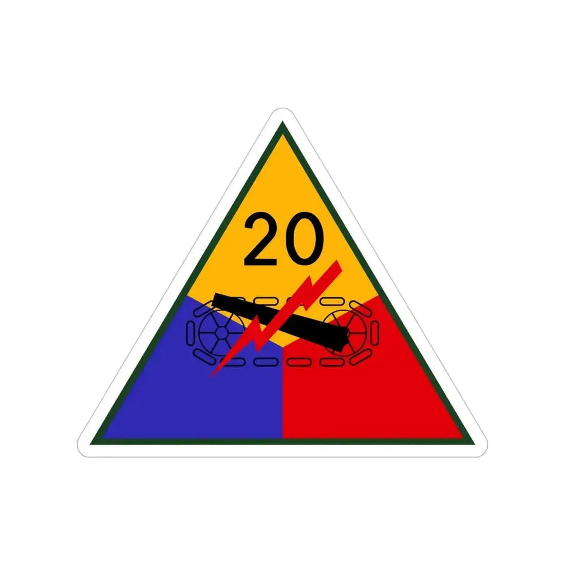 20th Armored Division (U.S. Army) Transparent STICKER Die-Cut Vinyl Decal 5 Inch - The Sticker Space