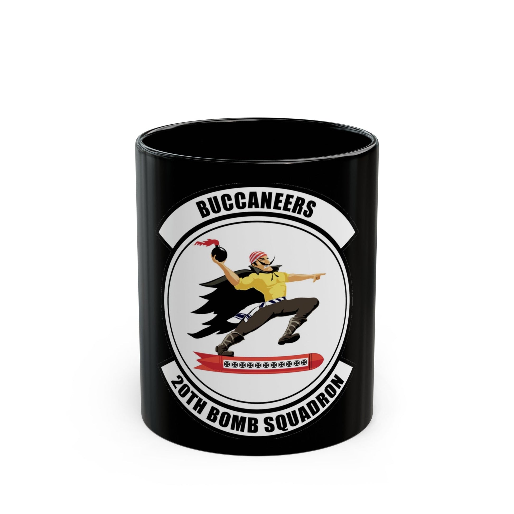 20th Bomb Squadron Emblem (U.S. Air Force) Black Coffee Mug-11oz-The Sticker Space