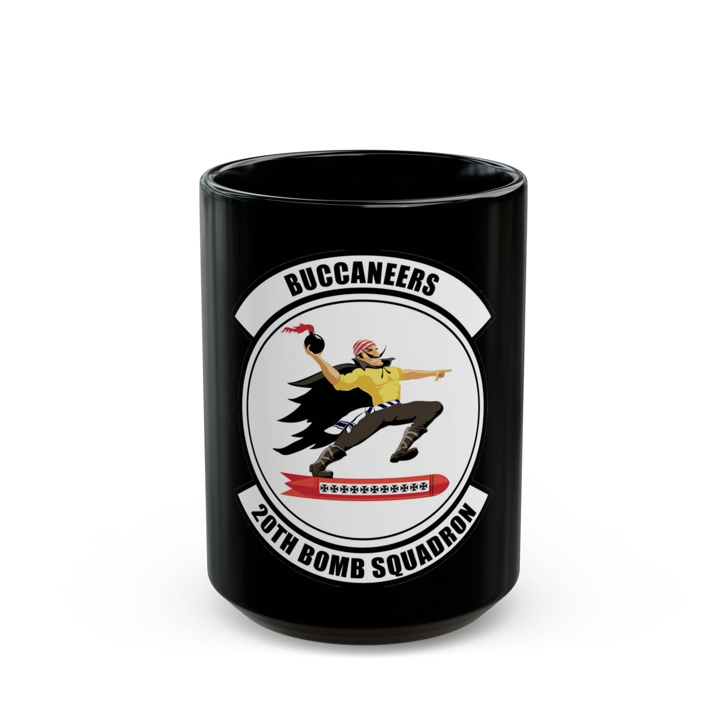 20th Bomb Squadron Emblem (U.S. Air Force) Black Coffee Mug-15oz-The Sticker Space