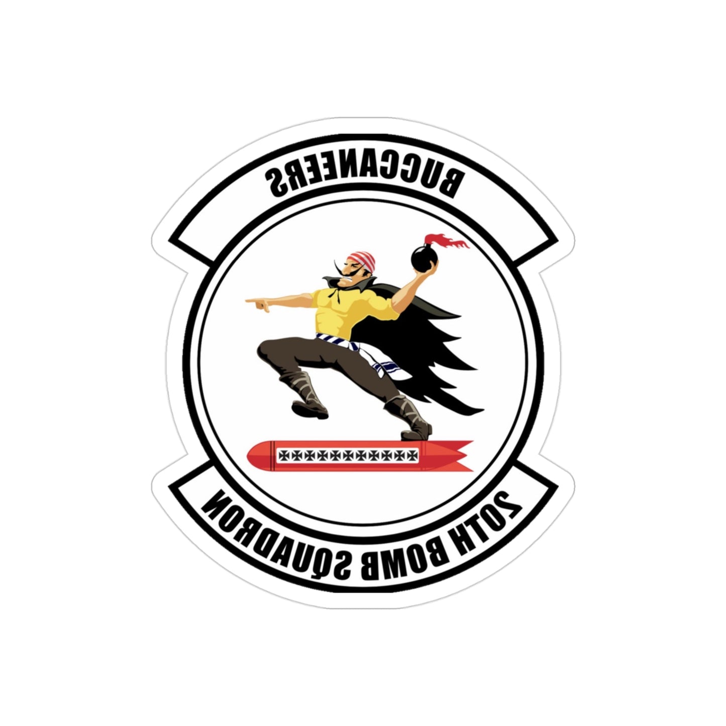 20th Bomb Squadron Emblem (U.S. Air Force) REVERSE PRINT Transparent STICKER-3" × 3"-The Sticker Space