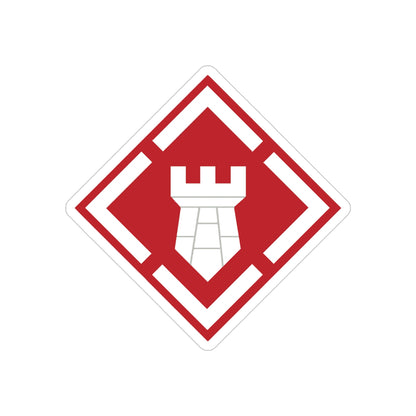 20th Engineer Brigade (U.S. Army) REVERSE PRINT Transparent STICKER-4" × 4"-The Sticker Space