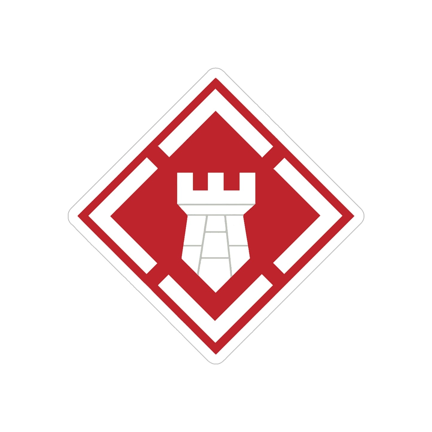 20th Engineer Brigade (U.S. Army) REVERSE PRINT Transparent STICKER-5" × 5"-The Sticker Space