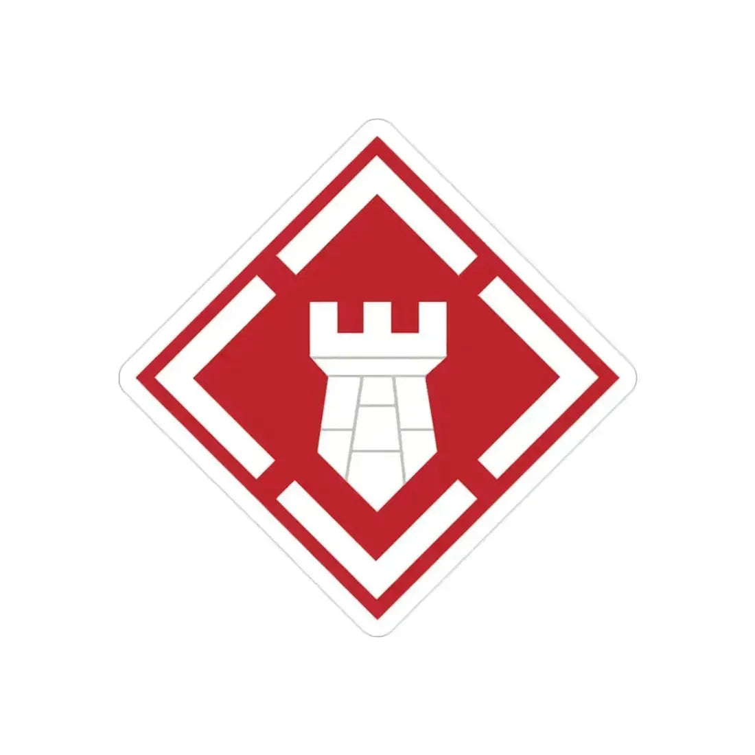 20th Engineer Brigade (U.S. Army) REVERSE PRINT Transparent Die-Cut STICKER 2 Inch Die-Cut Transparent - The Sticker Space