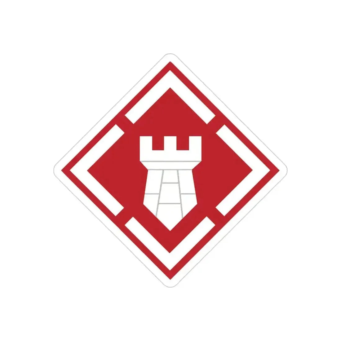20th Engineer Brigade (U.S. Army) REVERSE PRINT Transparent Die-Cut STICKER 3 Inch Die-Cut Transparent - The Sticker Space