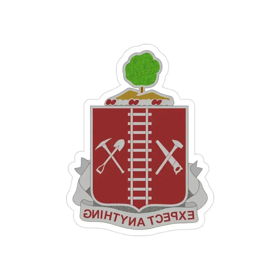 21 Engineer Regiment (U.S. Army) REVERSE PRINT Transparent Die-Cut STICKER 3 Inch Die-Cut Transparent - The Sticker Space
