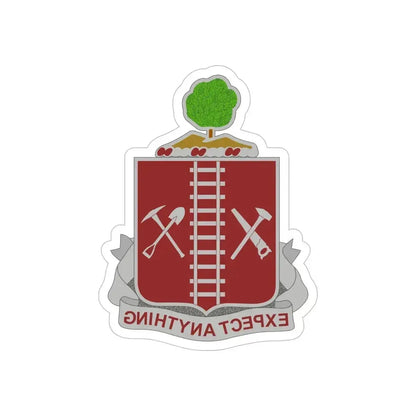 21 Engineer Regiment (U.S. Army) REVERSE PRINT Transparent Die-Cut STICKER 5 Inch Die-Cut Transparent - The Sticker Space