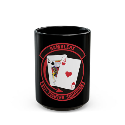 21 Fighter Squadron AETC (U.S. Air Force) Black Coffee Mug-15oz-The Sticker Space