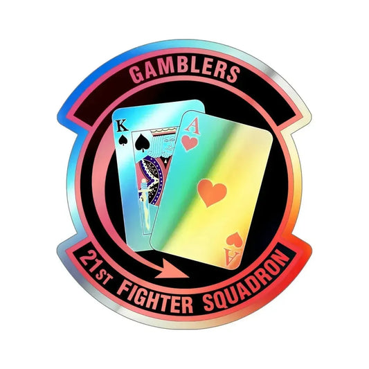21 Fighter Squadron AETC (U.S. Air Force) Holographic STICKER Die-Cut Vinyl Decal 6 Inch Holographic - The Sticker Space