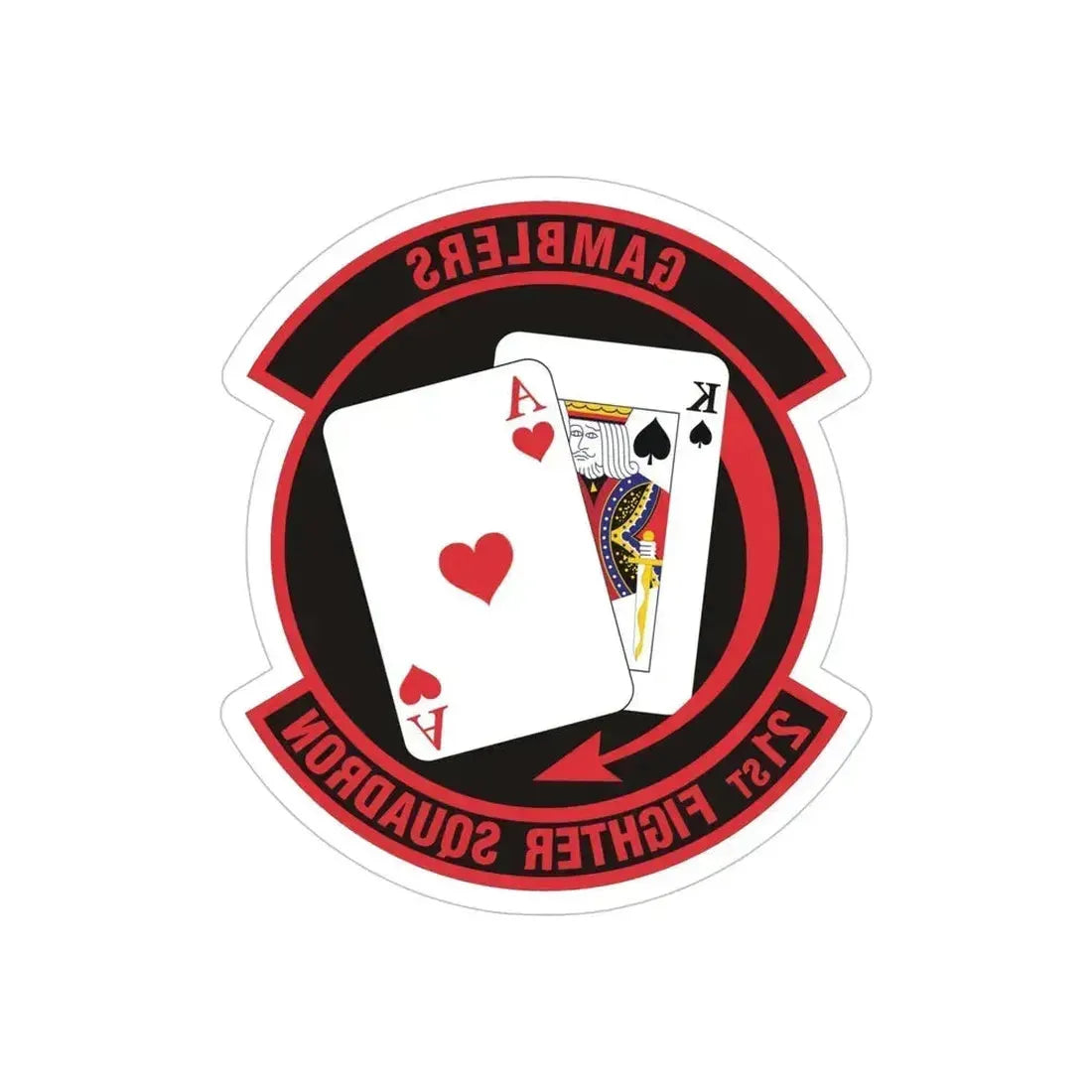21 Fighter Squadron AETC (U.S. Air Force) REVERSE PRINT Transparent Die-Cut STICKER 5 Inch Die-Cut Transparent - The Sticker Space