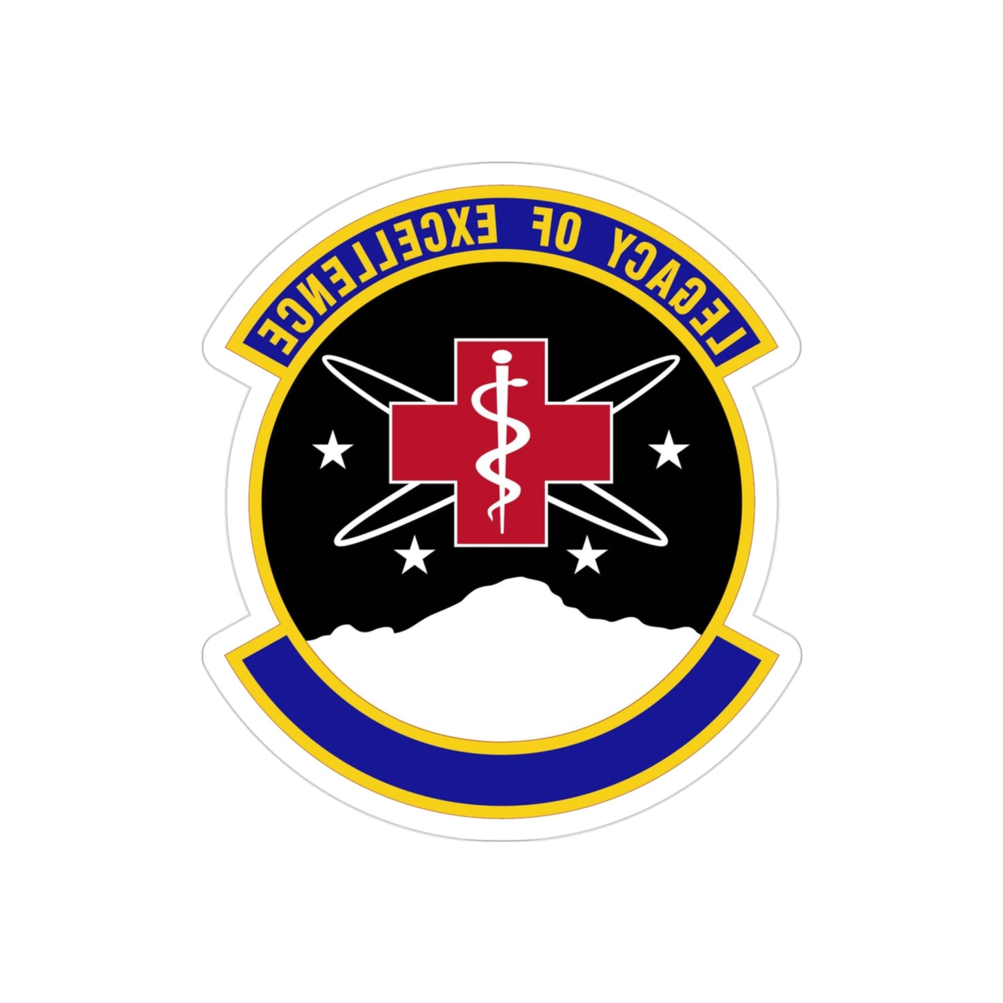 21 Healthcare Operations Squadron USSF (U.S. Air Force) REVERSE PRINT Transparent STICKER-3" × 3"-The Sticker Space