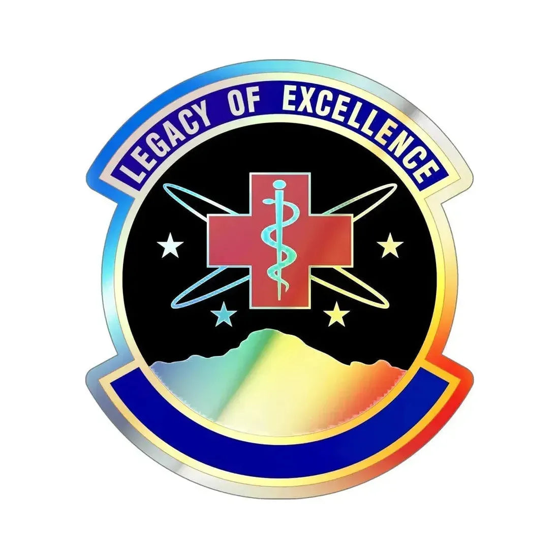 21 Healthcare Operations Squadron USSF (U.S. Air Force) Holographic STICKER Die-Cut Vinyl Decal 6 Inch Holographic - The Sticker Space