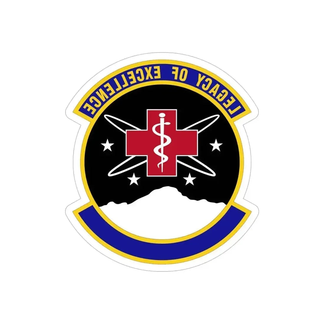 21 Healthcare Operations Squadron USSF (U.S. Air Force) REVERSE PRINT Transparent Die-Cut STICKER 5 Inch Die-Cut Transparent - The Sticker Space