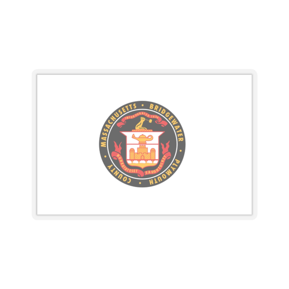 Flag of Bridgewater, Massachusetts - STICKER Vinyl Kiss-Cut Decal