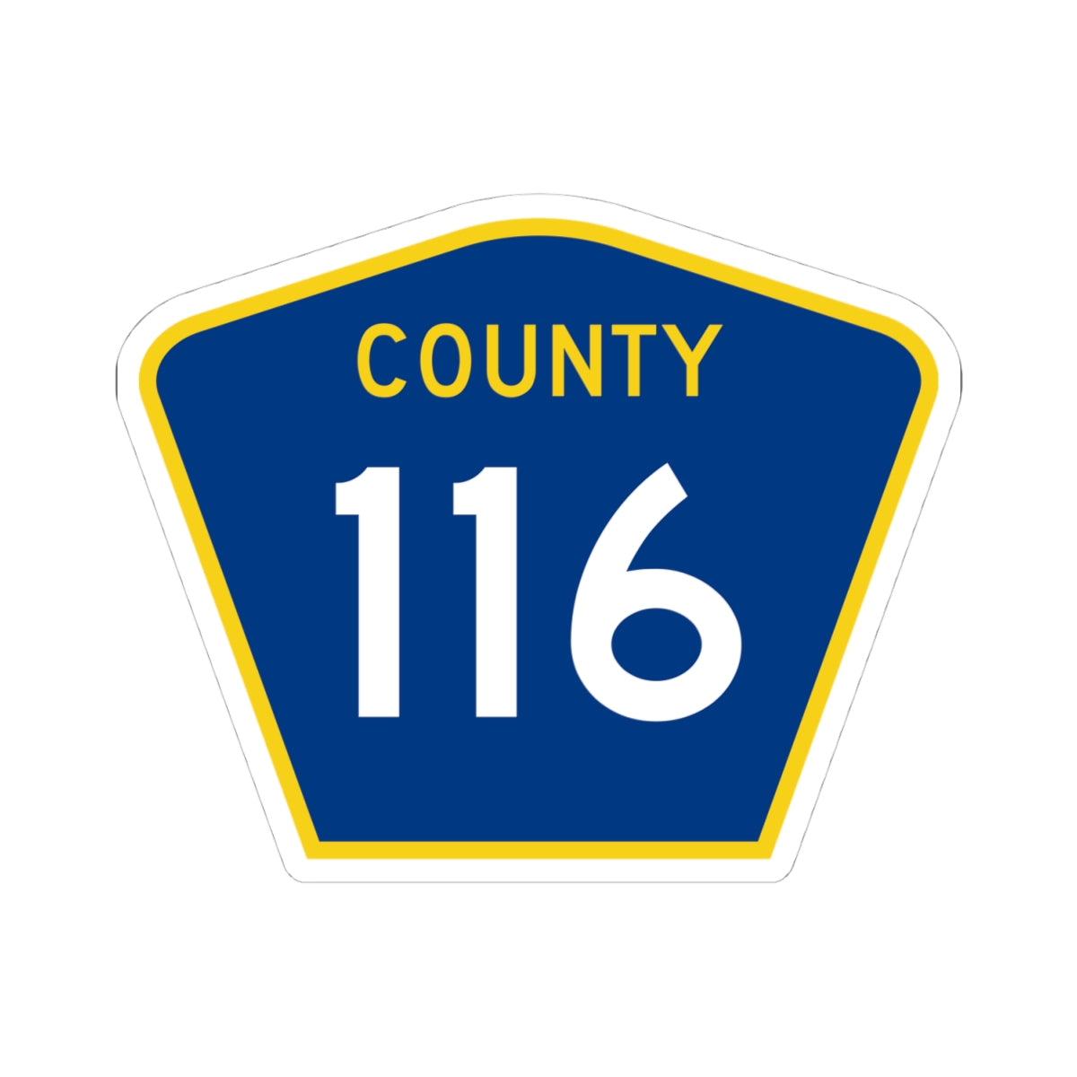 County 116 MN (Minnesota) (Road Sign) STICKER Vinyl Kiss-Cut Decal
