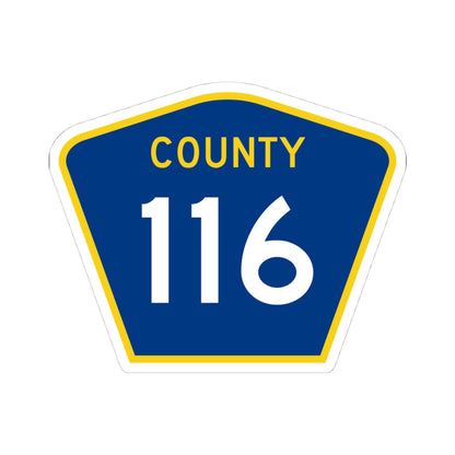 County 116 MN (Minnesota) (Road Sign) STICKER Vinyl Kiss-Cut Decal