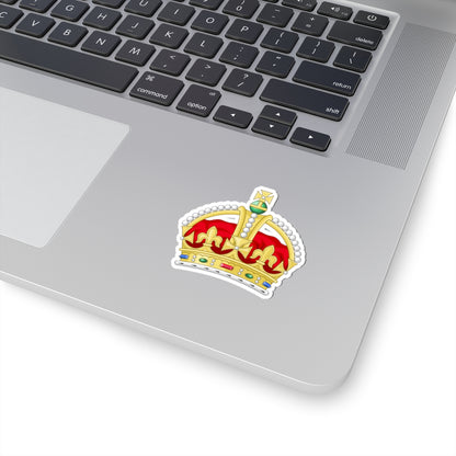 1901 pattern Tudor Crown original colours 2D (United Kingdom) (Coat of Arms) STICKER Vinyl Kiss-Cut Decal