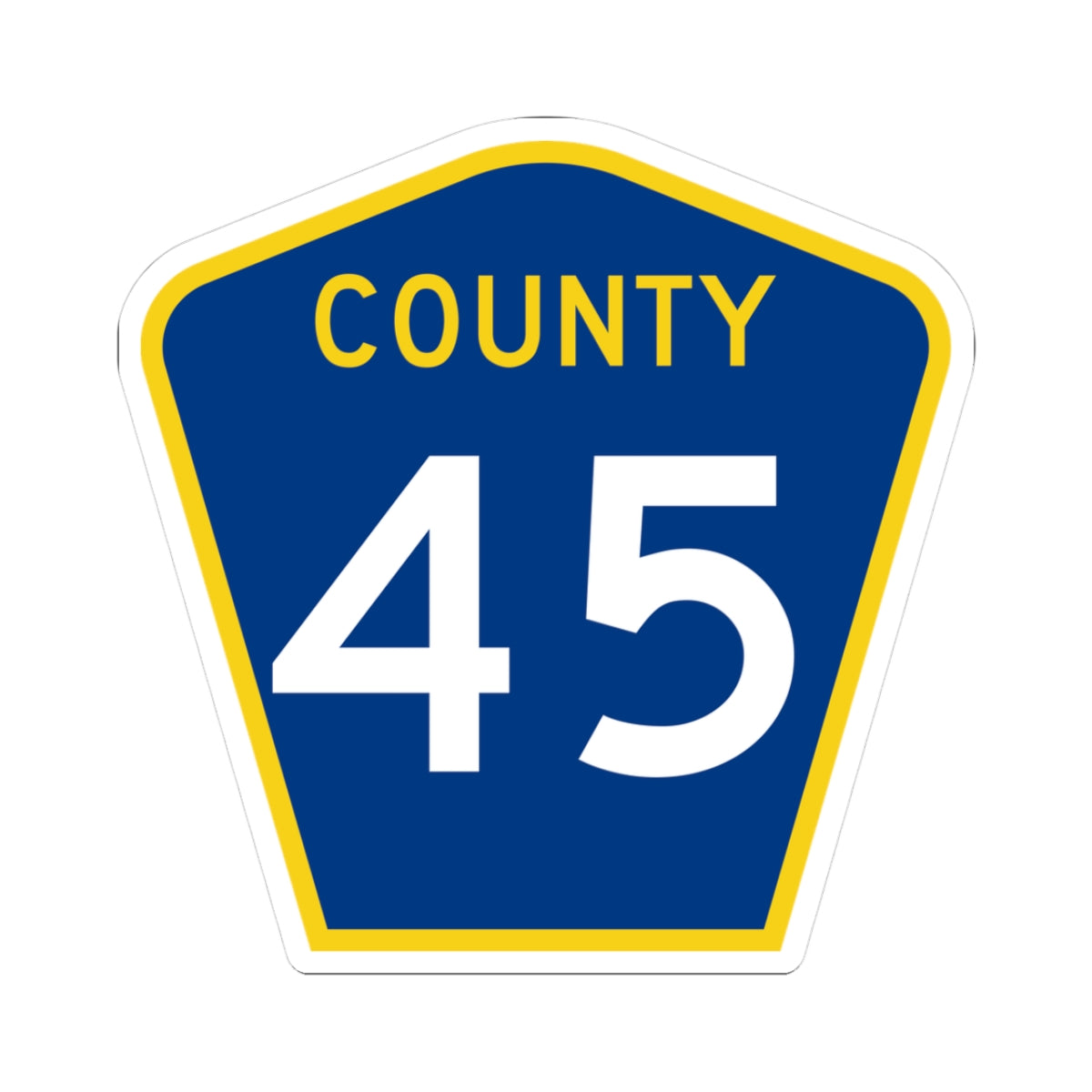 County 45 MN (Minnesota) (Road Sign) STICKER Vinyl Kiss-Cut Decal
