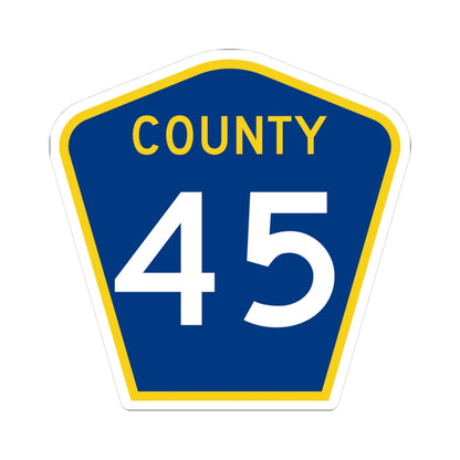 County 45 MN (Minnesota) (Road Sign) STICKER Vinyl Kiss-Cut Decal