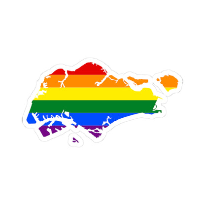 LGBT flag map of Singapore (Singapore) STICKER Vinyl Kiss-Cut Decal
