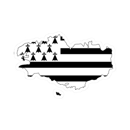 Flag map of Brittany Bretagne (France) STICKER Vinyl Kiss-Cut Decal