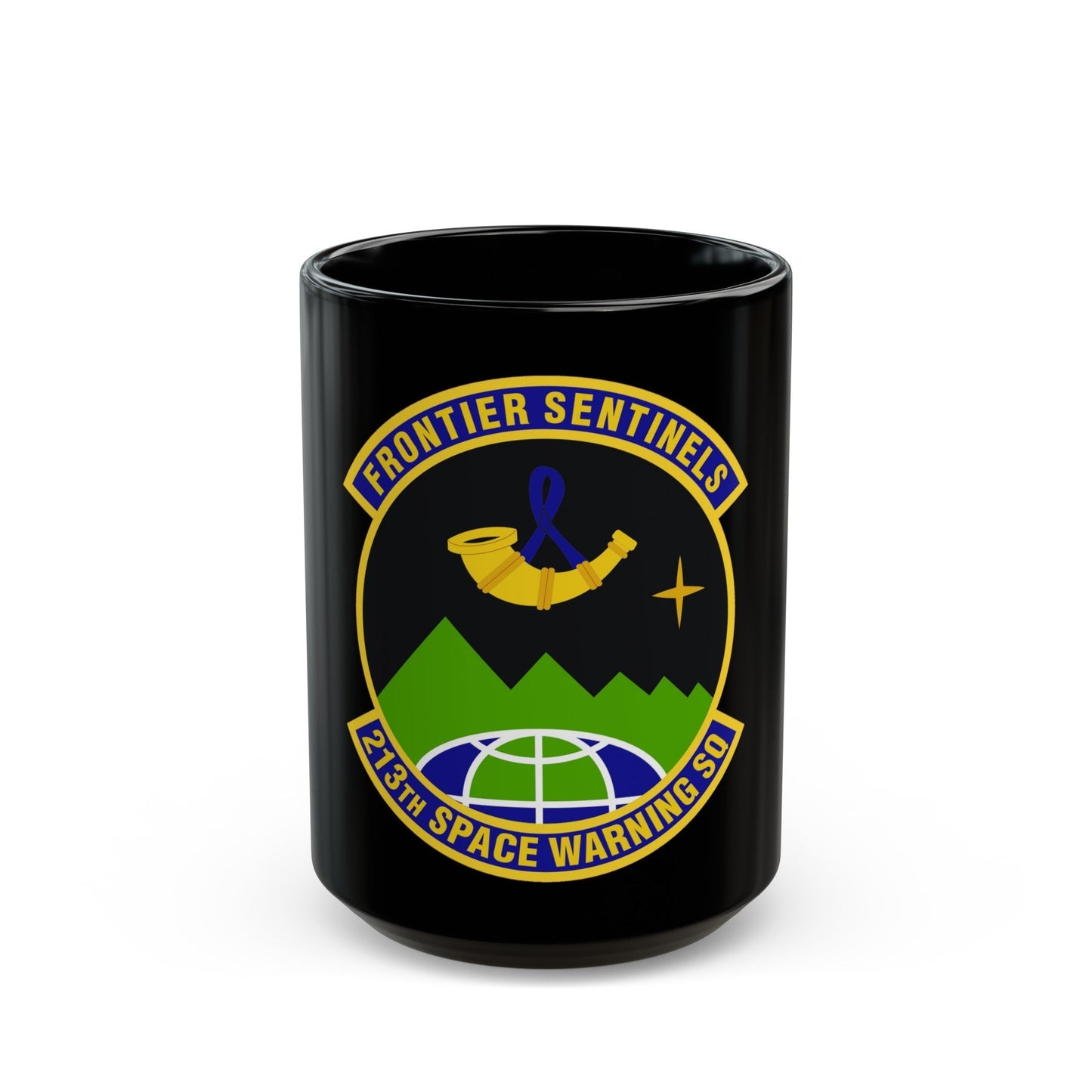 213th Space Warning Squadron (U.S. Air Force) Black Coffee Mug-15oz-The Sticker Space